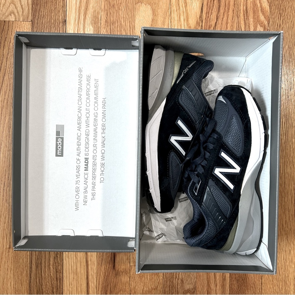 Women’s New Balance 990v5 Suede Leather Navy Blue New NIB Size 5.5 - Picture 13 of 14